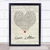 Jessie J Love Letter Script Heart Song Lyric Wall Art Print