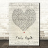 Lemar Feels Right Script Heart Song Lyric Wall Art Print