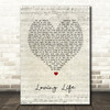 Rationale Loving Life Script Heart Song Lyric Wall Art Print