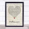 Scouting For Girls Millionaire Script Heart Song Lyric Wall Art Print