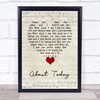 The National About Today Script Heart Song Lyric Wall Art Print