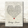 America Daisy Jane Script Heart Song Lyric Wall Art Print