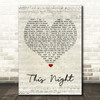 Billy Joel This Night Script Heart Song Lyric Wall Art Print