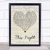 Billy Joel This Night Script Heart Song Lyric Wall Art Print
