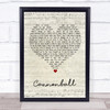 Damien Rice Cannonball Script Heart Song Lyric Wall Art Print