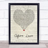 Ed Sheeran Afire Love Script Heart Song Lyric Wall Art Print