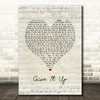 KC And The Sunshine Band Give It Up Script Heart Song Lyric Wall Art Print