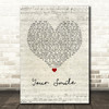 Nathan Grisdale Your Smile Script Heart Song Lyric Wall Art Print