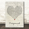 Simply Red Fairground Script Heart Song Lyric Wall Art Print