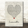 Tinie Tempah Invincible Script Heart Song Lyric Wall Art Print