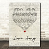 311 Love Song Script Heart Song Lyric Wall Art Print