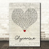 Bush Glycerine Script Heart Song Lyric Wall Art Print