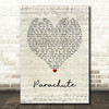 Chris Stapleton Parachute Script Heart Song Lyric Wall Art Print