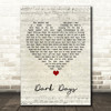 Gerry Cinnamon Dark Days Script Heart Song Lyric Wall Art Print