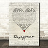 Hoobastank Disappear Script Heart Song Lyric Wall Art Print