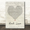 Jess Glynne Real Love Script Heart Song Lyric Wall Art Print