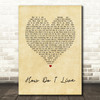 LeAnn Rimes How Do I Live Vintage Heart Song Lyric Quote Print