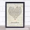 Matt Monro Somewhere Script Heart Song Lyric Wall Art Print