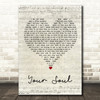 Rhodes Your Soul Script Heart Song Lyric Wall Art Print