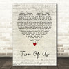 The Beatles Two Of Us Script Heart Song Lyric Wall Art Print
