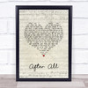 The Frank and Walters After All Script Heart Song Lyric Wall Art Print