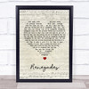 X Ambassadors Renegades Script Heart Song Lyric Wall Art Print