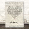 ABBA Waterloo Script Heart Song Lyric Wall Art Print