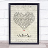 ABBA Waterloo Script Heart Song Lyric Wall Art Print