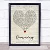 Chris Young Drowning Script Heart Song Lyric Wall Art Print