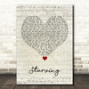 Hailee Steinfeld Starving Script Heart Song Lyric Wall Art Print