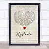 Yeah Yeah Yeahs Hysteric Script Heart Song Lyric Wall Art Print