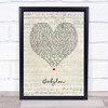 5 Seconds Of Summer Babylon Script Heart Song Lyric Wall Art Print