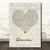 Aaron Smith Dancin' Script Heart Song Lyric Wall Art Print