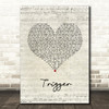 Anne-Marie Trigger Script Heart Song Lyric Wall Art Print