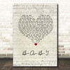 Carla Thomas B-A-B-Y Script Heart Song Lyric Wall Art Print