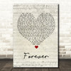 Koe Wetzel Forever Script Heart Song Lyric Wall Art Print