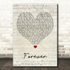 Mumford & Sons Forever Script Heart Song Lyric Wall Art Print