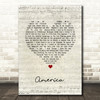 Simon & Garfunkel America Script Heart Song Lyric Wall Art Print