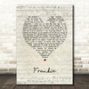 Sister Sledge Frankie Script Heart Song Lyric Wall Art Print