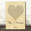 N Sync This I Promise You Vintage Heart Song Lyric Quote Print