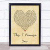 N Sync This I Promise You Vintage Heart Song Lyric Quote Print