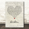 Seether Broken Script Heart Song Lyric Wall Art Print