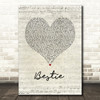 Yungen Bestie Script Heart Song Lyric Wall Art Print