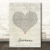 Zac Efron Scream Script Heart Song Lyric Wall Art Print