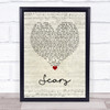 James Bay Scars Script Heart Song Lyric Wall Art Print