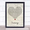 Justin Bieber Yummy Script Heart Song Lyric Wall Art Print