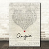 The Rolling Stones Angie Script Heart Song Lyric Wall Art Print