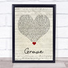 Thomas Rhett Grave Script Heart Song Lyric Wall Art Print