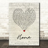 Scouting For Girls Home Script Heart Song Lyric Wall Art Print