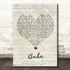 Styx Babe Script Heart Song Lyric Wall Art Print